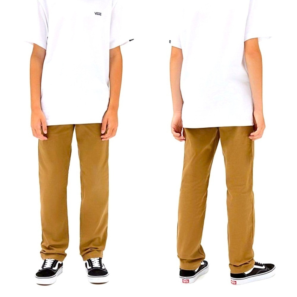 VANS Chino Pants Straight Cotton Stretch Twill Brown Size 29